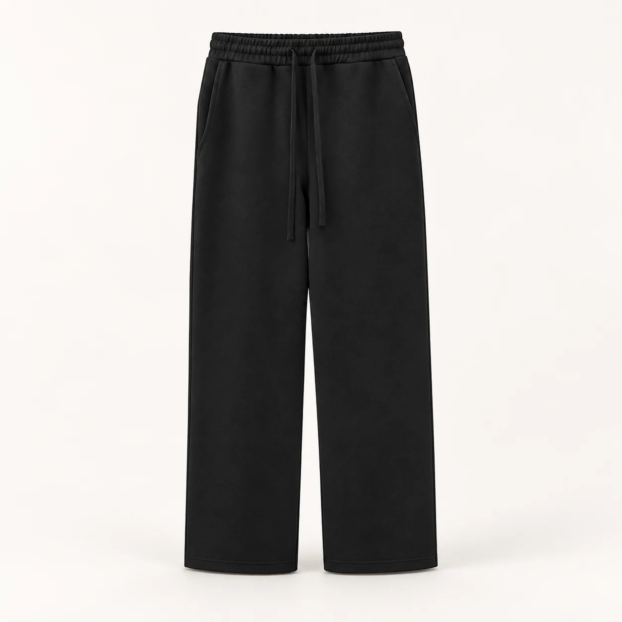 Double-Face Cotton-Poly Heavyweight Sweatpants — 002 Black — Style view